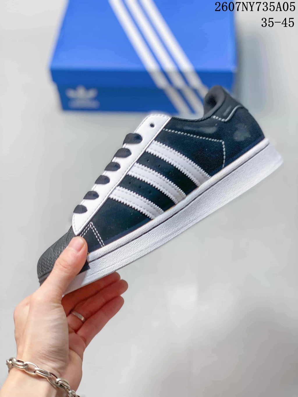 Adidas Superstar Sneakers in Black White 2607NY735A05 - product image from the listing.