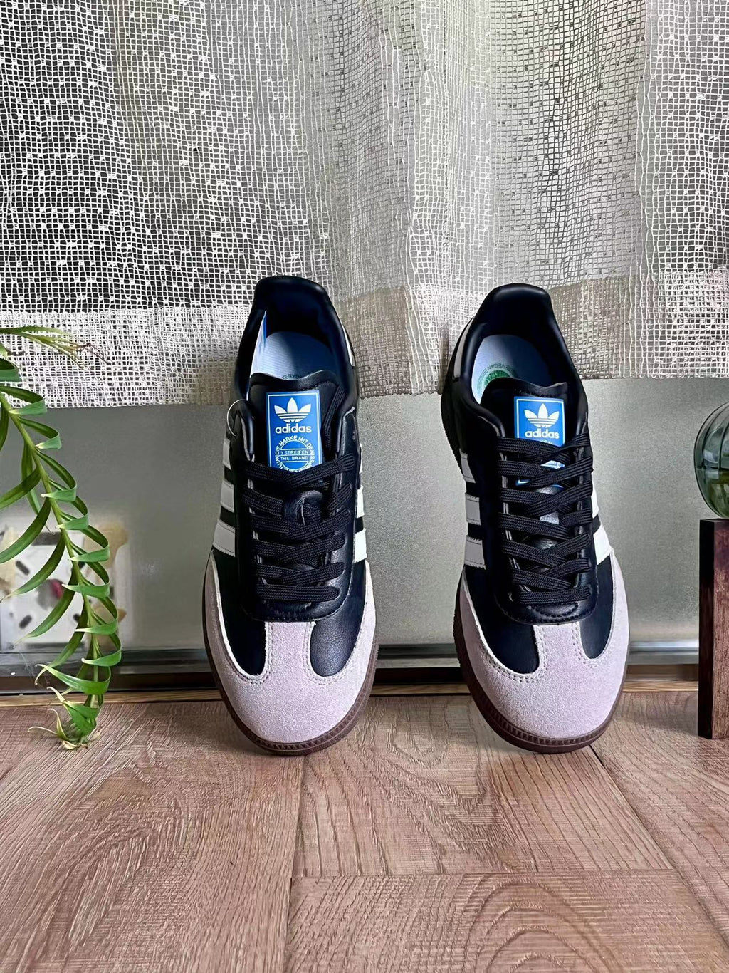 Adidas Samba Sneakers in Black, in White and Gum - product image from the listing.