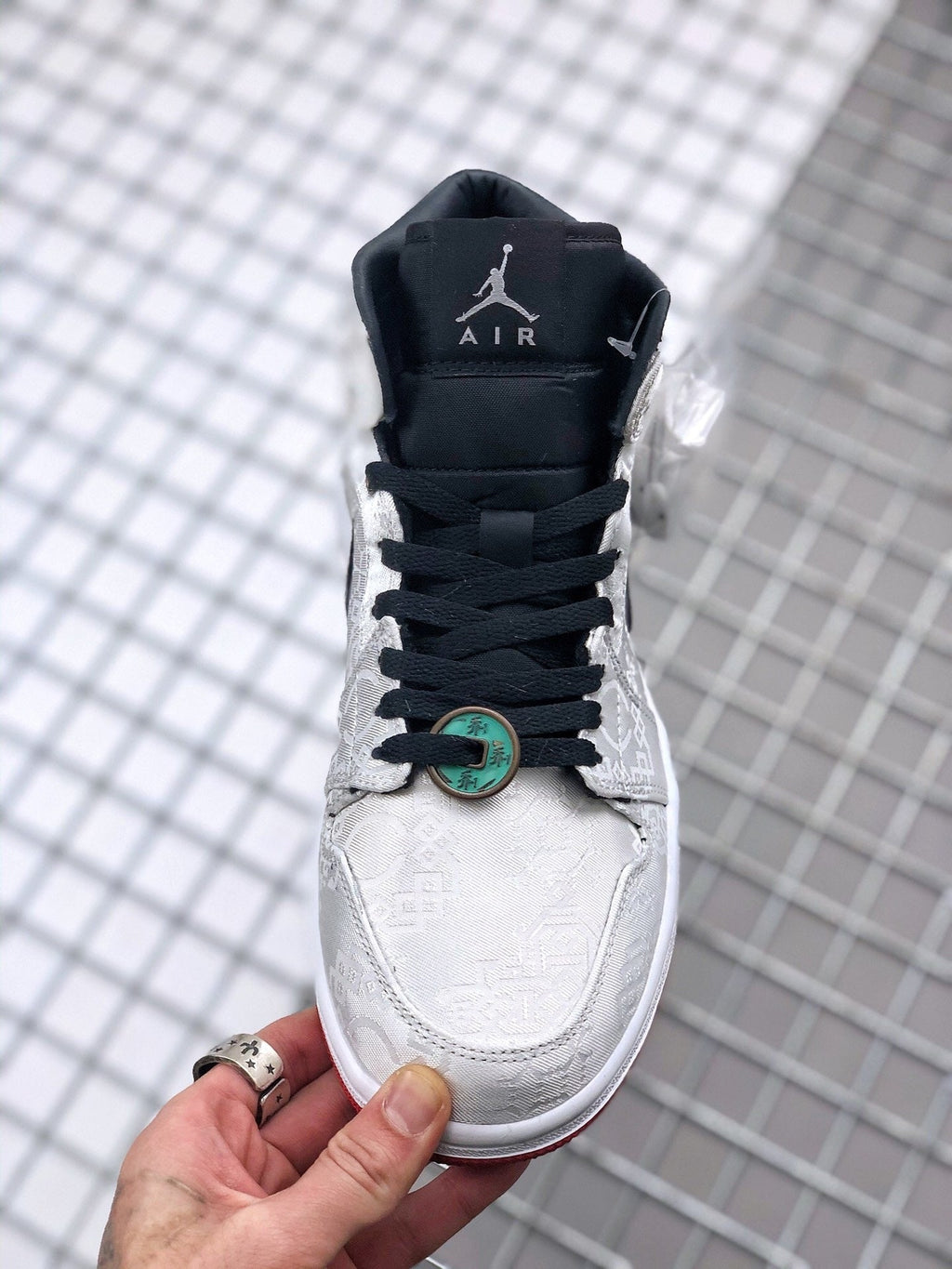 Edison Chen White Silk CU2804-100 Sneakers - Air Jordan 1 Mid - product image from the listing.