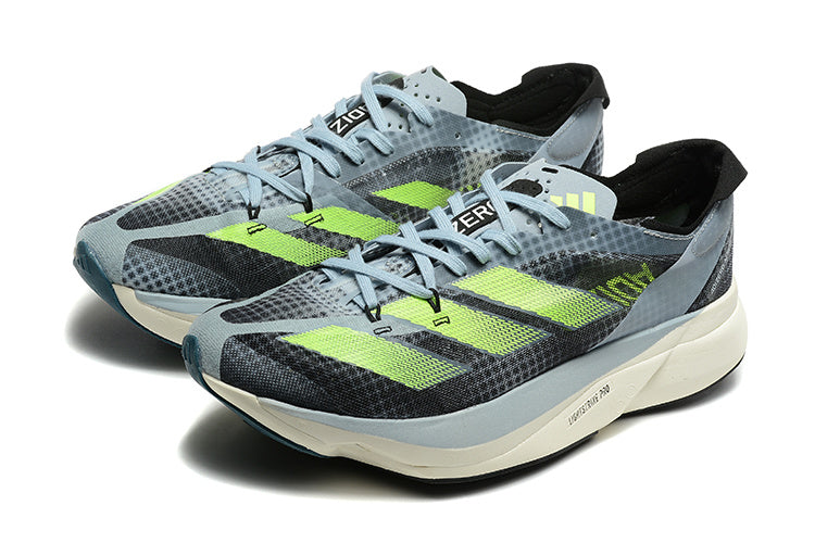 Adizero Adios Pro Running Shoes in Gray and Neon in Green - product image from the listing.