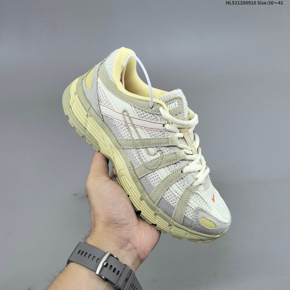 Nike P-6000 Retro Running Sneakers in Cream or in Silver Pink - product image from the listing.