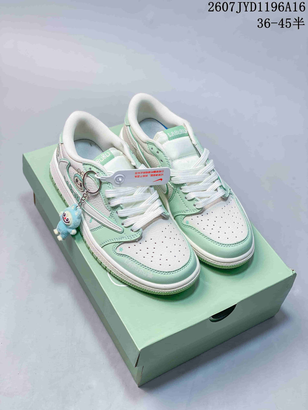 Air Jordan Low Labubu Mint White Sneakers 2607JYD1196A16 - product image from the listing.
