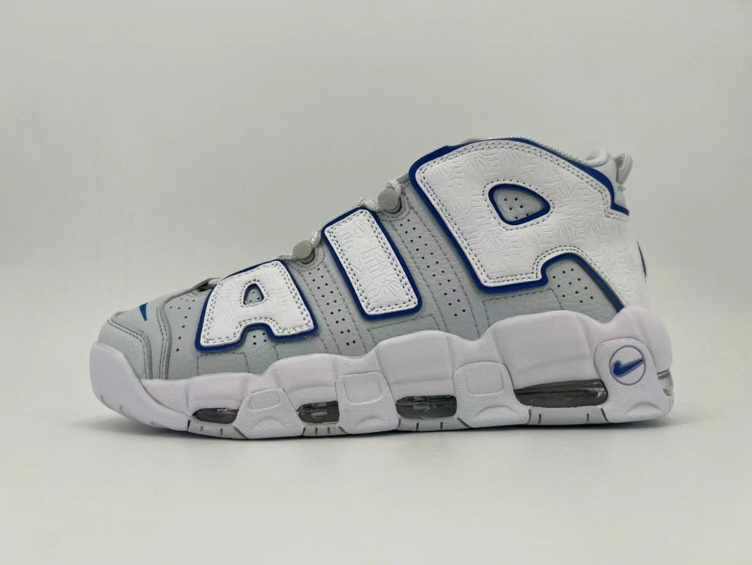 Nike Air More Uptempo Sneakers in White and Blue FD0669-10 - product image from the listing.