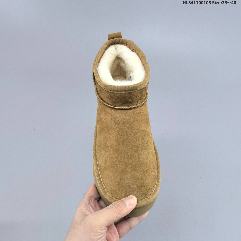 Chestnut UGG-Style Mini Platform Winter Boots - product image from the listing.