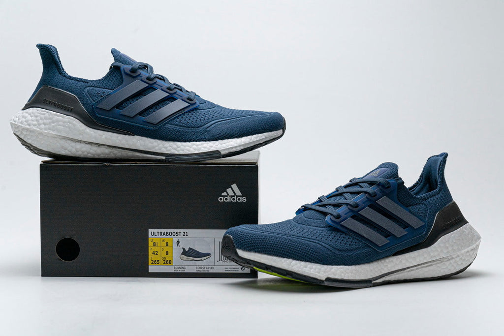 Adidas UltraBoost 21 Running Shoes FY0350 in Navy - product image from the listing.