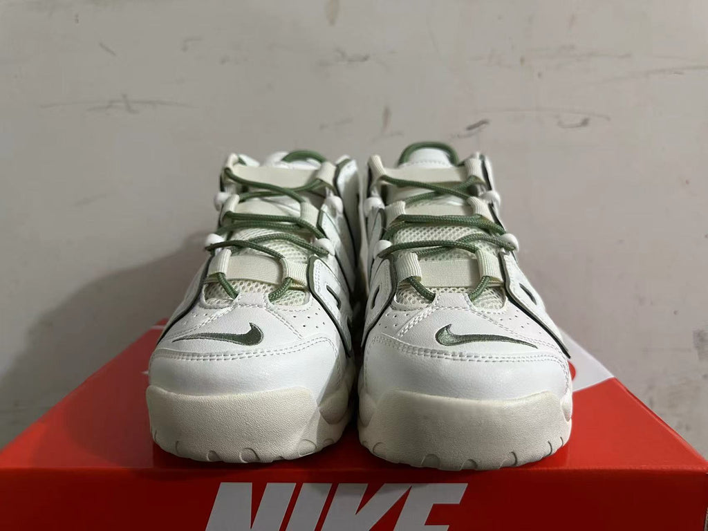 Nike Air More Uptempo Sneakers in White Green - product image from the listing.
