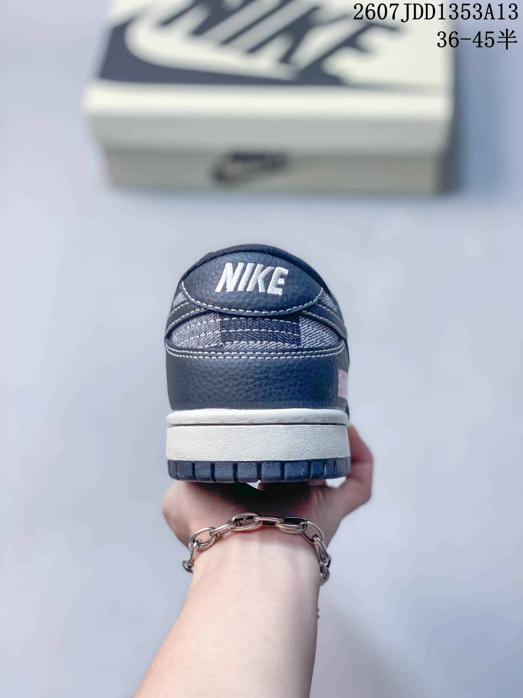 Nike SB Dunk Low Navy Plaid Trainers DD1353A13 - product image from the listing.