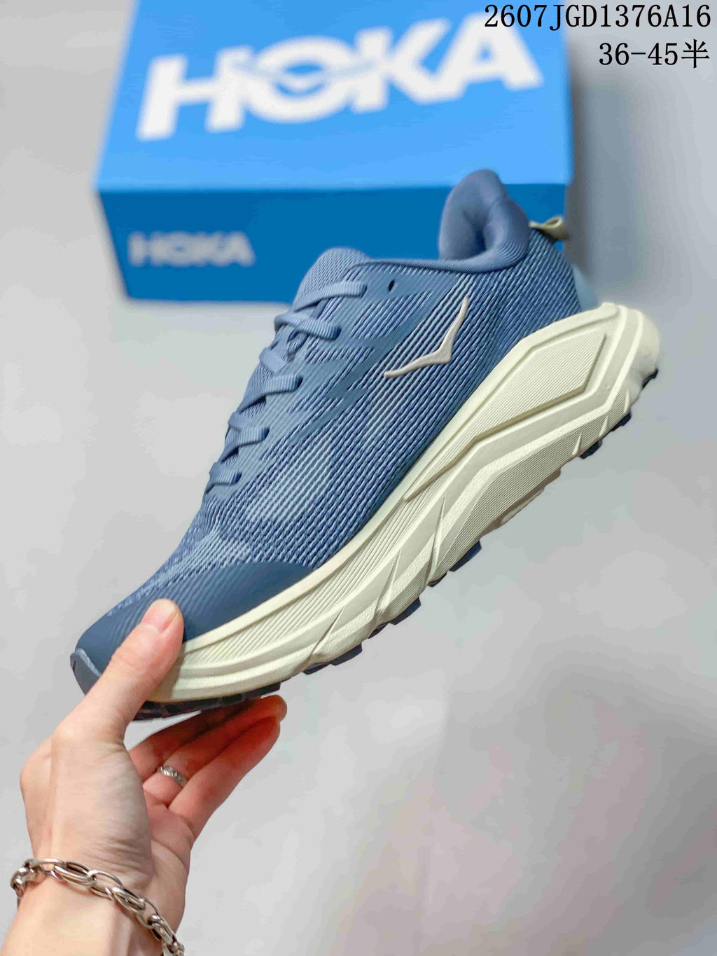 Women's HOKA Challenger 8 Running Shoes Blue - product image from the listing.