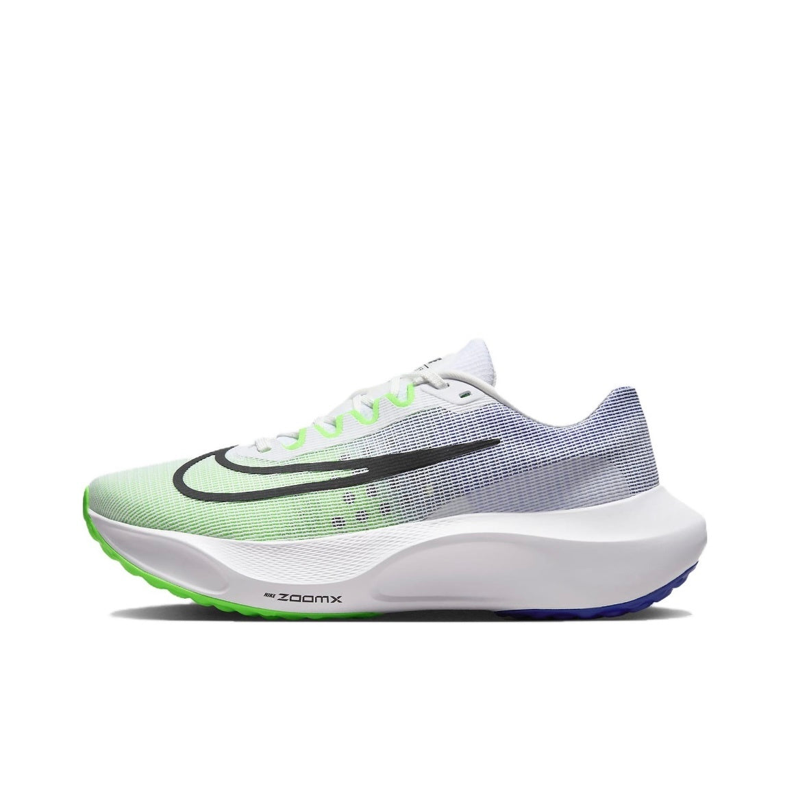 Nike Zoom Fly 5 Running Shoes in White Green Blue DM8968-101 - product image from the listing.