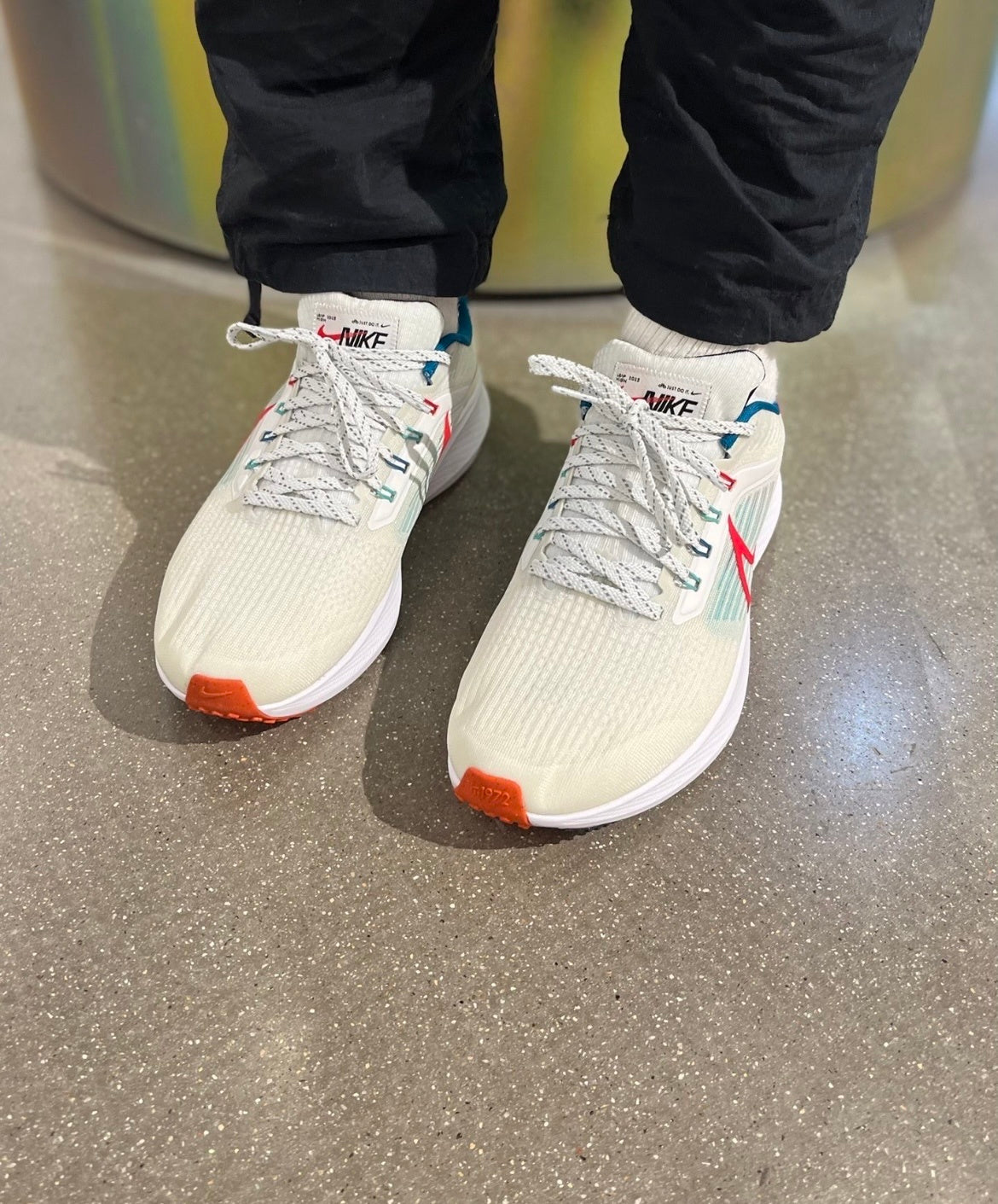 Nike Air Zoom Pegasus 39 Running Shoes in White Red Blue FD4322-161 - product image from the listing.