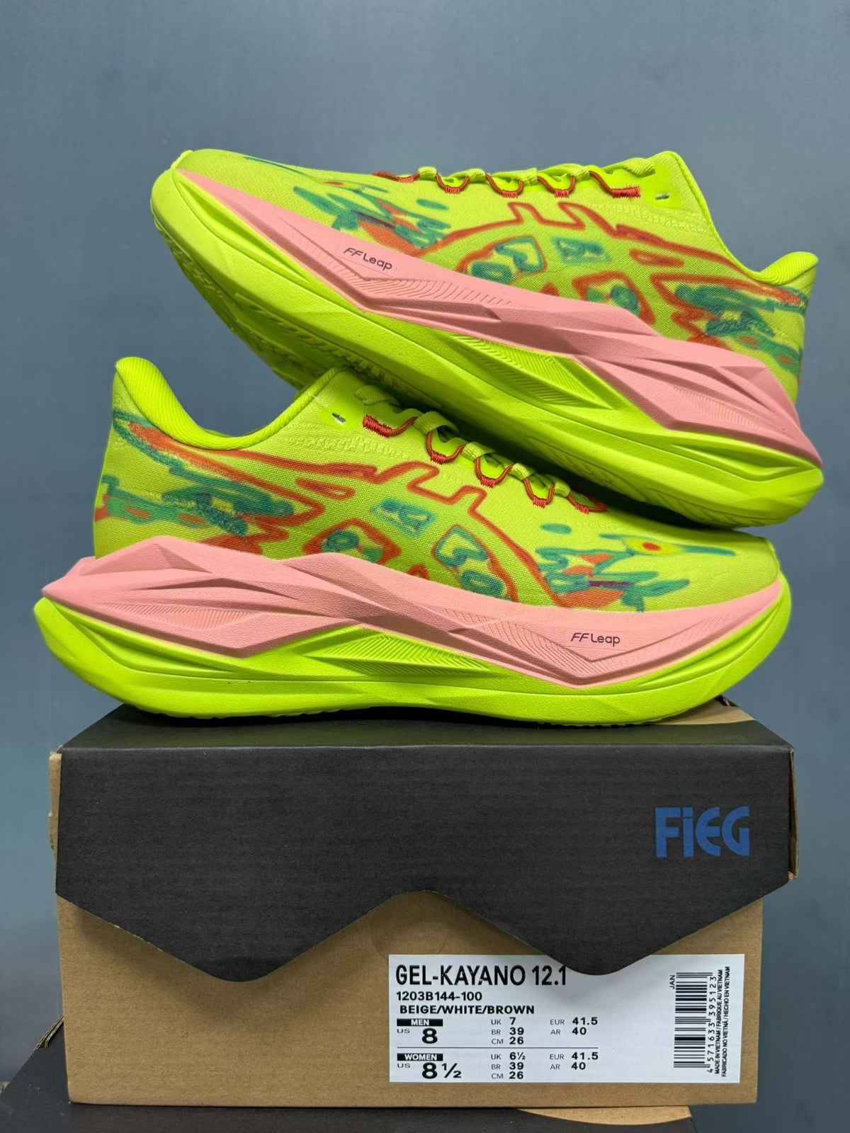 ASICS Superblast 3 Shoes for Running Yellow/Red/Green 1013A180-005 - product image from the listing.