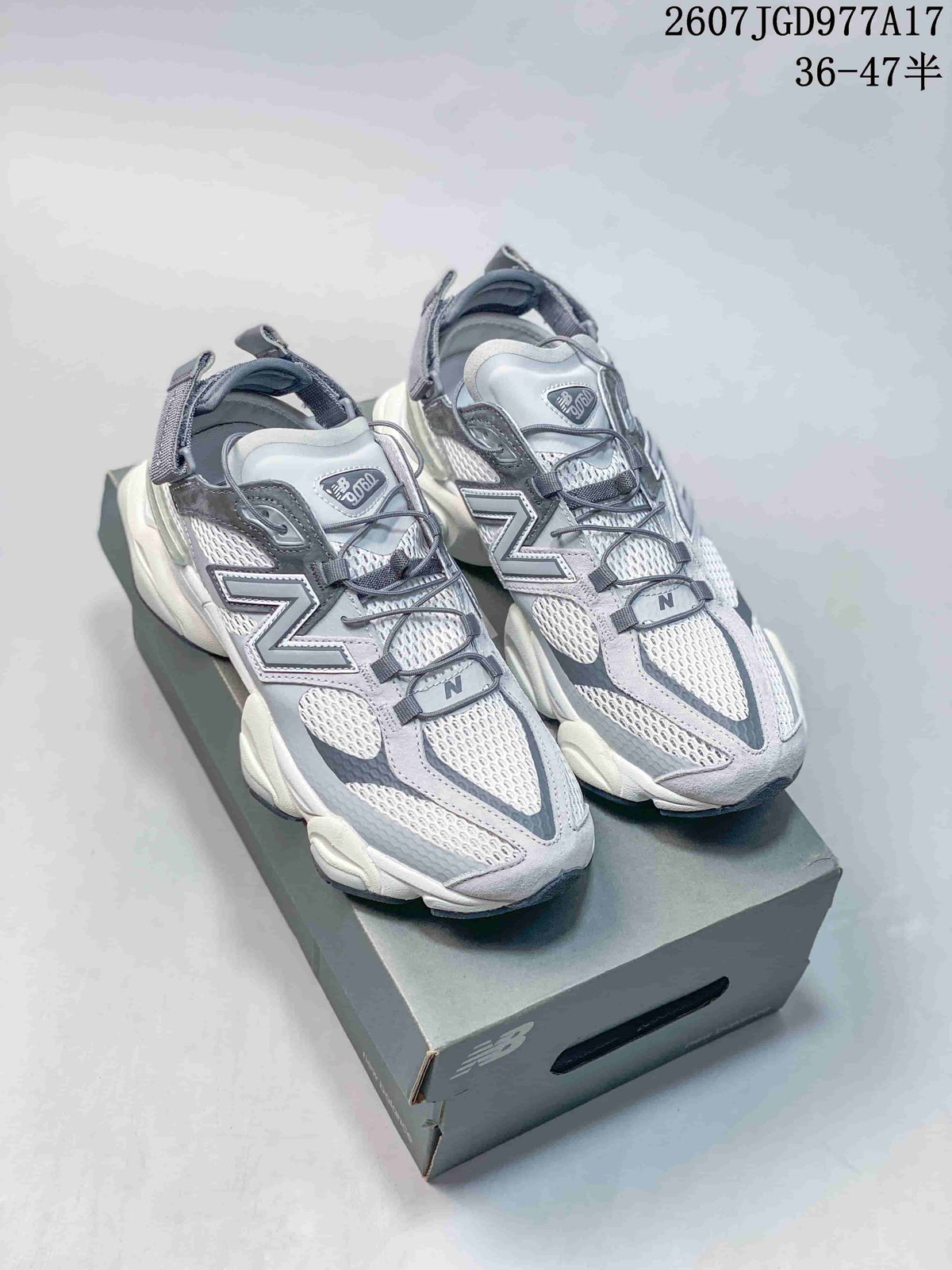 New Balance 9060 Grey White Mule Trainers - product image from the listing.