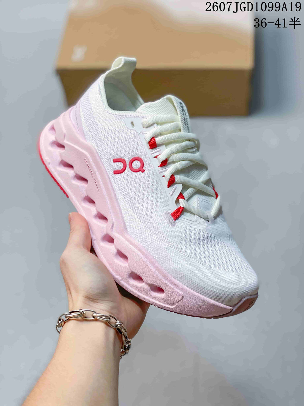 On Cloudtilt Sneakers in White Pink Red 2607JGD1099A19 - product image from the listing.