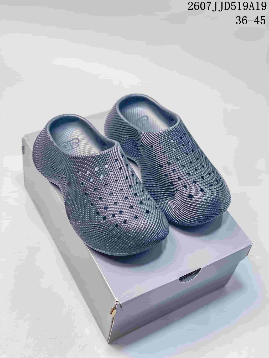 Gray Perforated Slip-On Clogs 2607JJD519A19 for Men - product image from the listing.