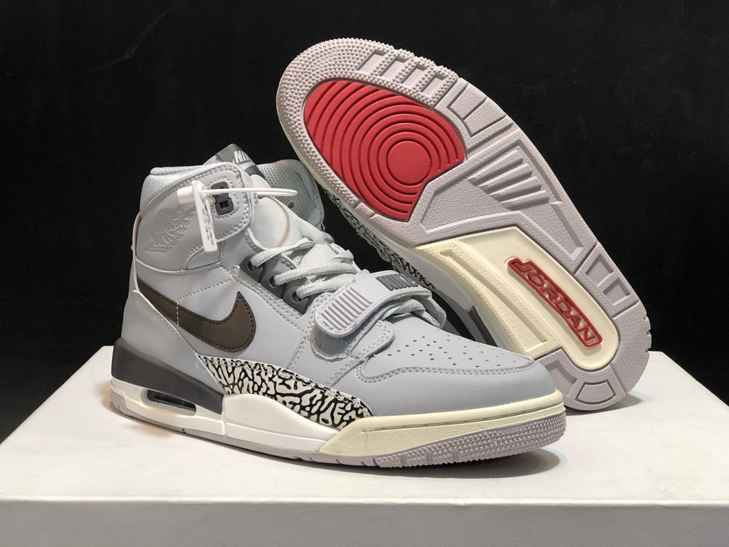 Men's Air Jordan Legacy 312 Grey Cement Basketball Shoes AV3922-002 - product image from the listing.