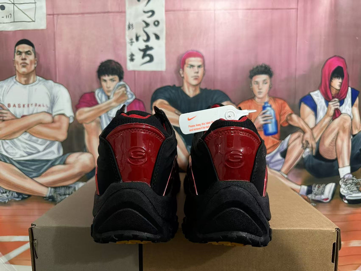 Nike Shox R4 Sneakers in Black and Red - product image from the listing.