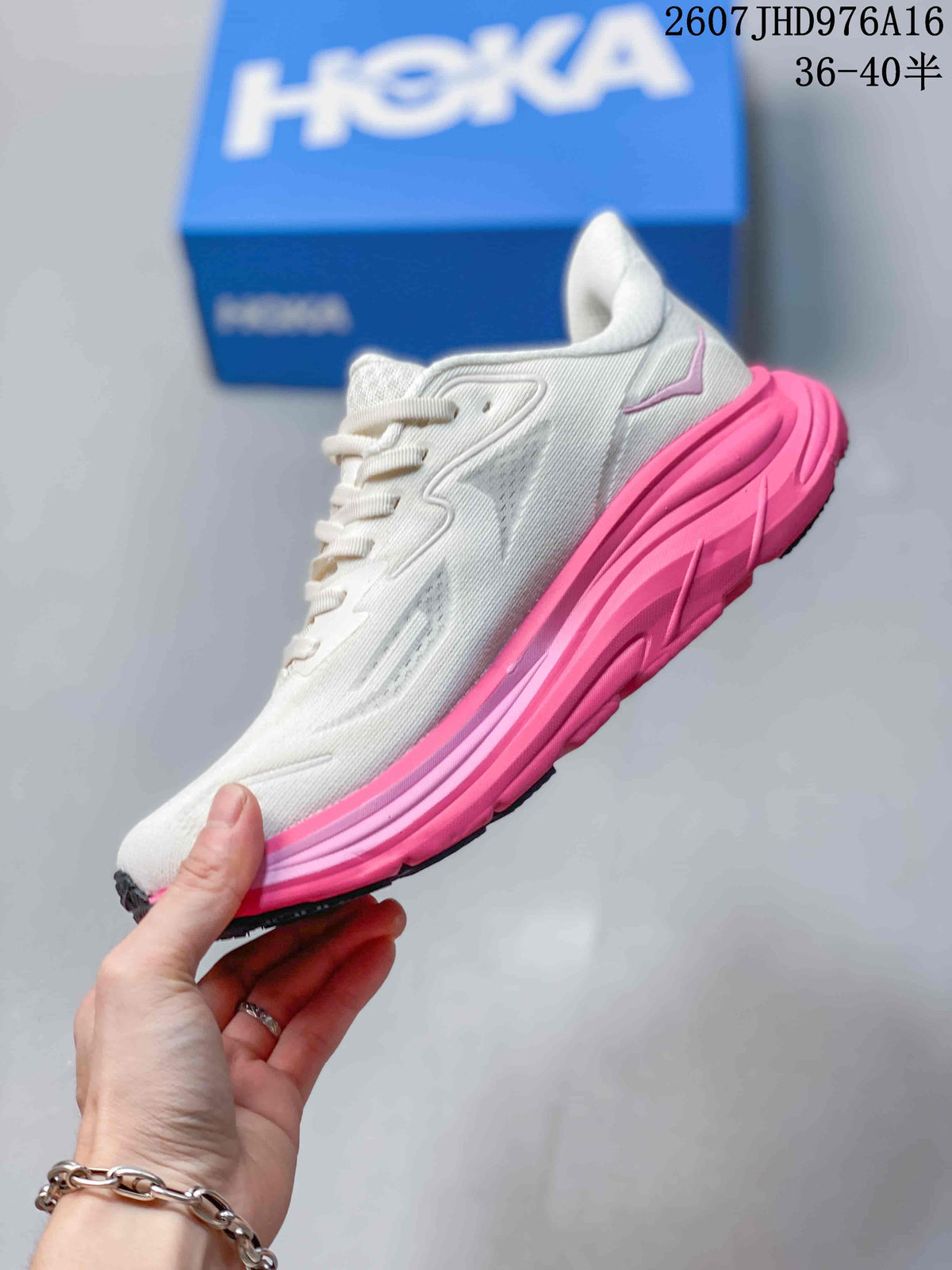 HOKA Clifton 10 Sneakers in White Pink 07JHD976A16 - product image from the listing.