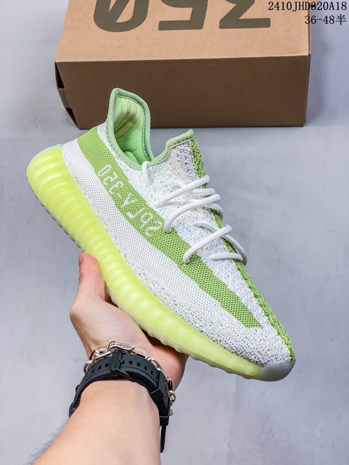 Adidas Yeezy Boost 350 V2 Sneakers in Green White - product image from the listing.