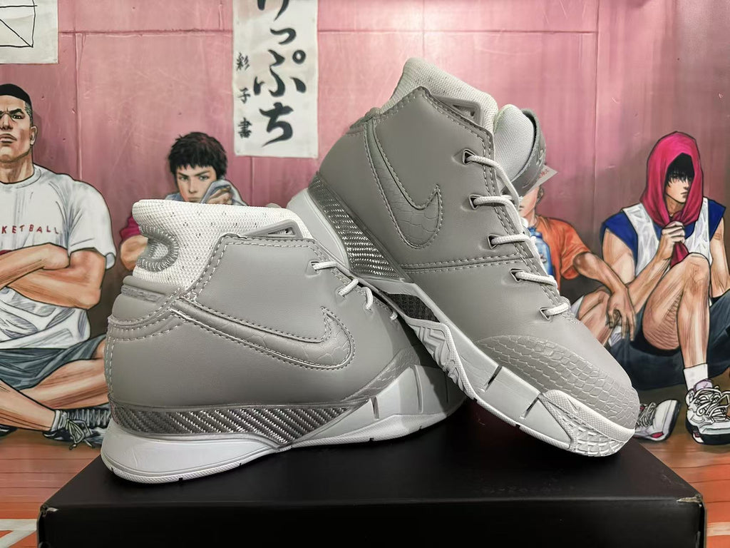 Grey and White Nike Kobe 1 Protro Basketball Shoes - product image from the listing.