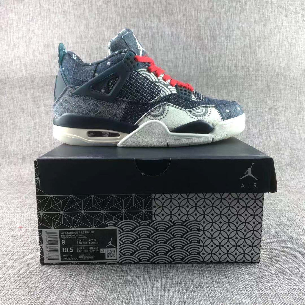 Air Jordan 4 SE Sashiko Sneakers Navy Black Red - product image from the listing.