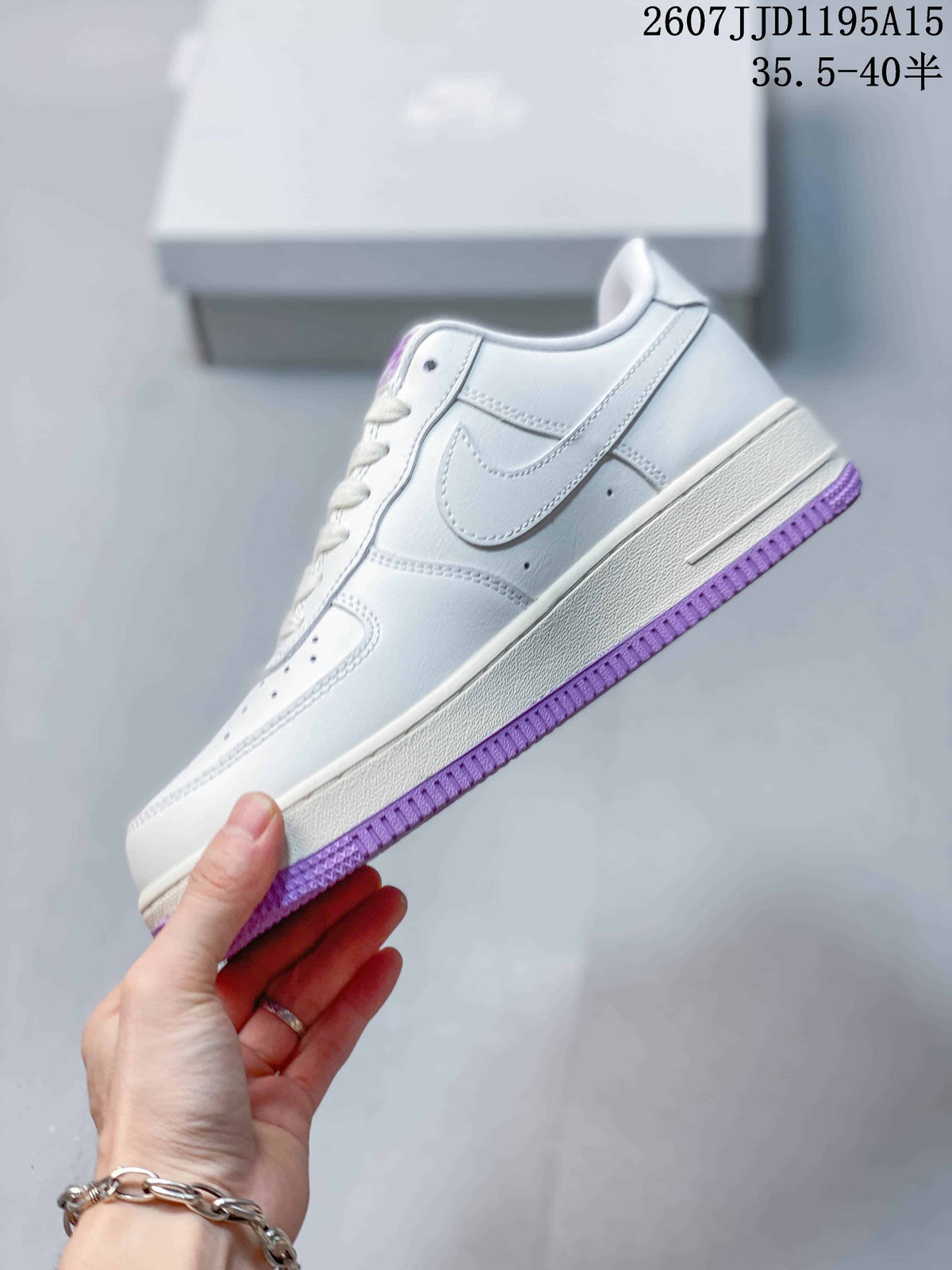 Nike Air Force 1 '07 Low Sneakers in White Purple HV440 - product image from the listing.