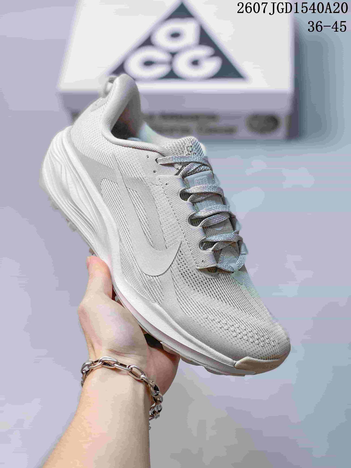 Nike ACG Pegasus Trail Sneakers in White Grey HV8116-400 - product image from the listing.