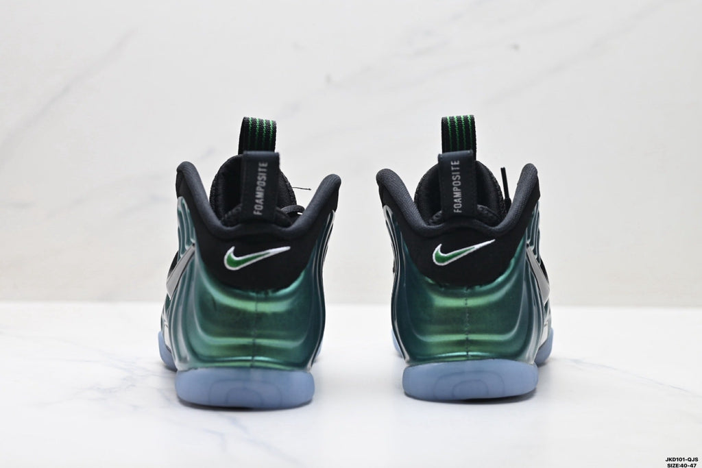 Nike Air Foamposite One Huarache Sneakers in Black Green - product image from the listing.