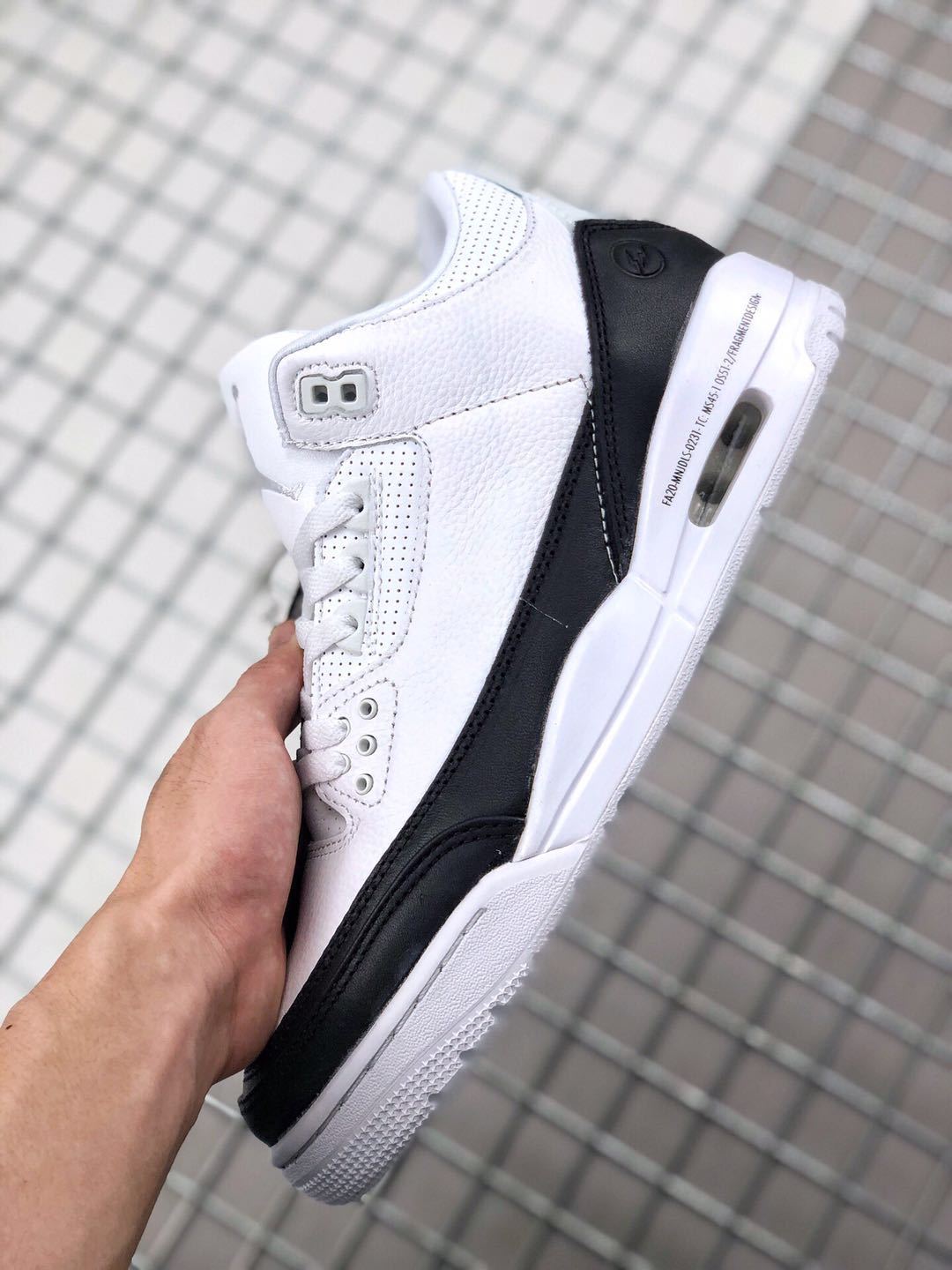 Fragment x Air Jordan 3 Sneakers in White Black - product image from the listing.