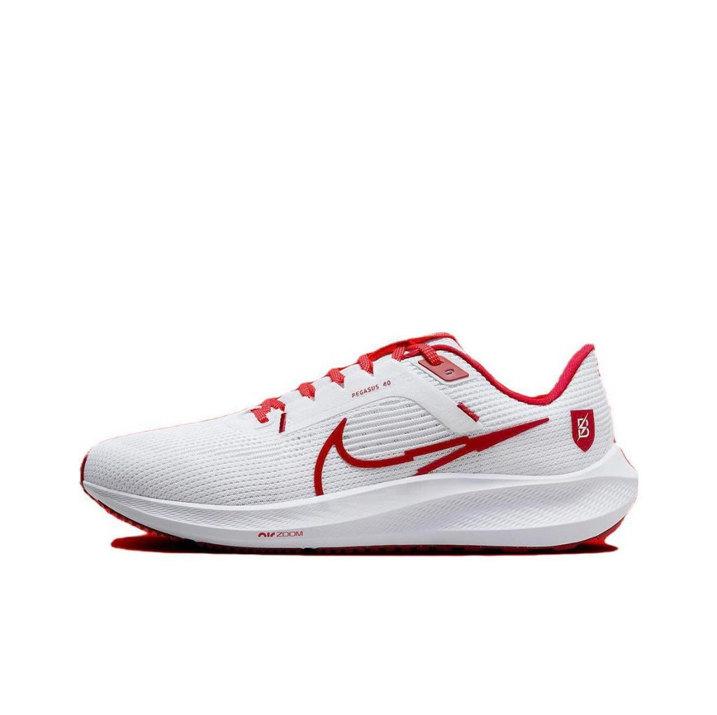 Nike Air Zoom Pegasus 40 Running Shoes in White Red FJ2844-100 - product image from the listing.