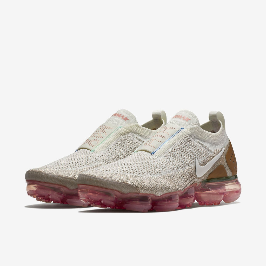 Nike Air VaporMax Flyknit Moc 2 Sneakers, in Sail and Blue - product image from the listing.