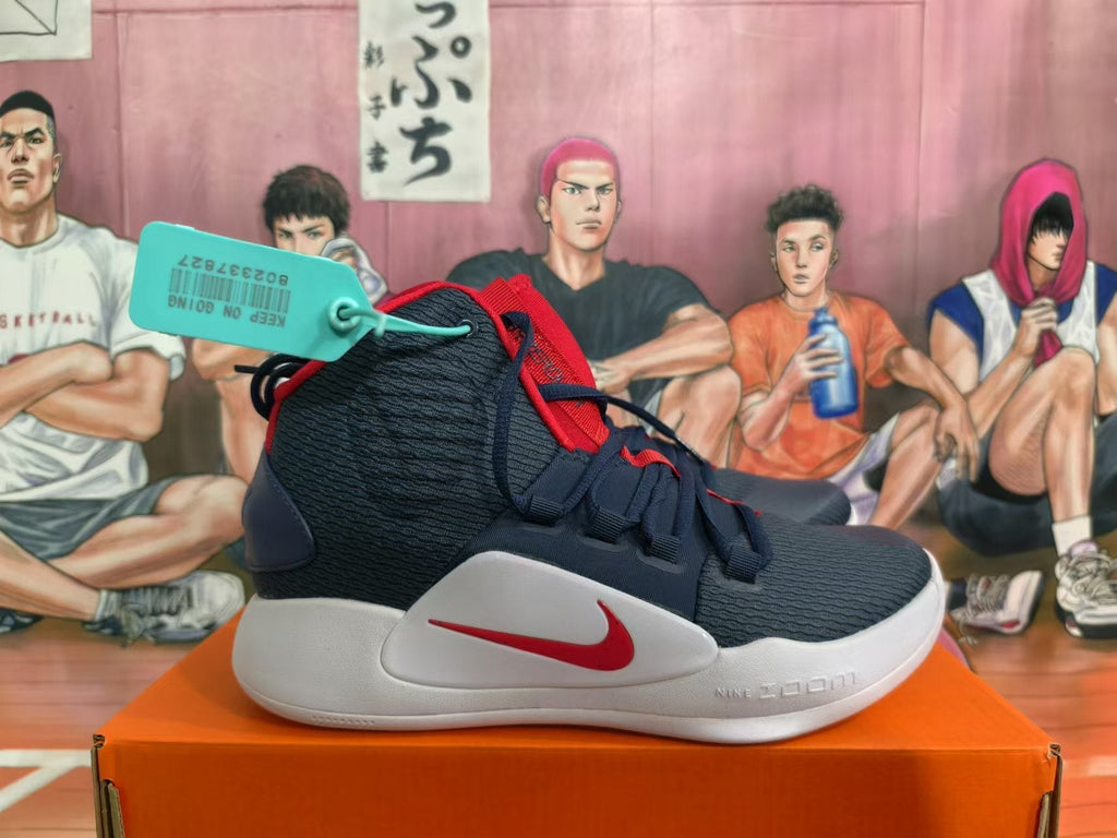 Nike Basketball Shoes, Navy, in Red and White - product image from the listing.