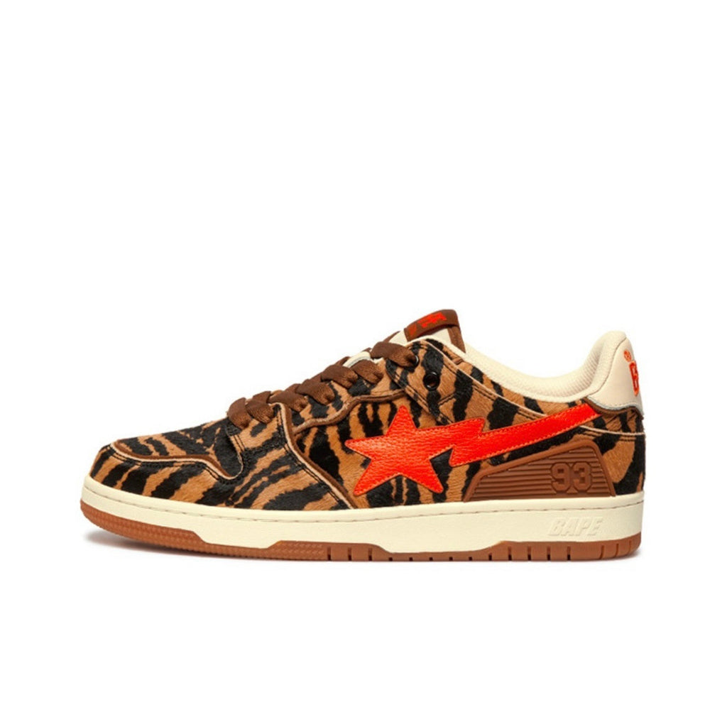 BAPE SK8 STA Tiger-Stripe Low-Cut Sneakers - product image from the listing.