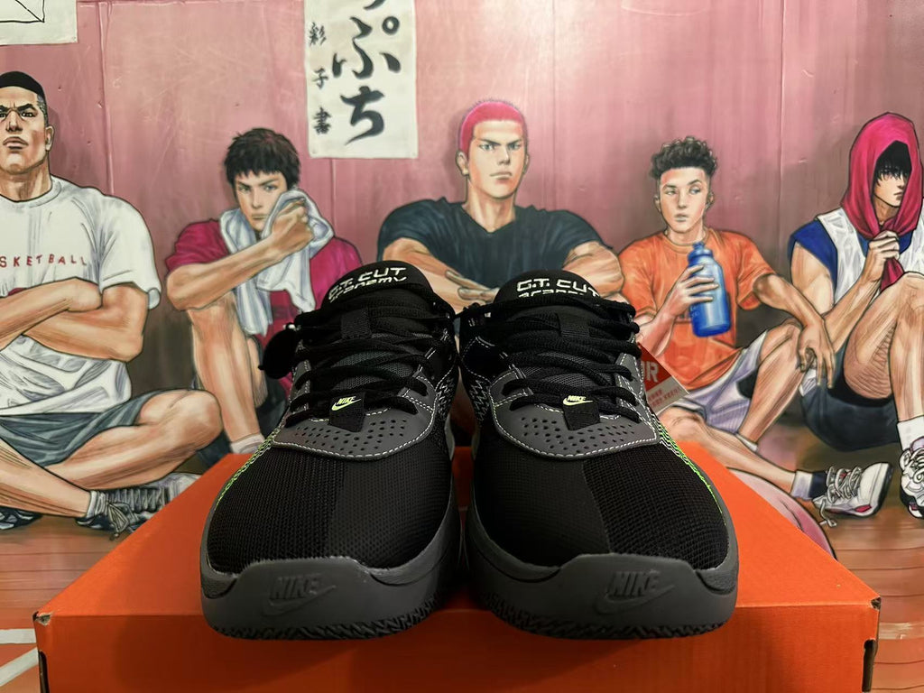 Nike GT Cut 3 Basketball Shoes in Black White Green - product image from the listing.