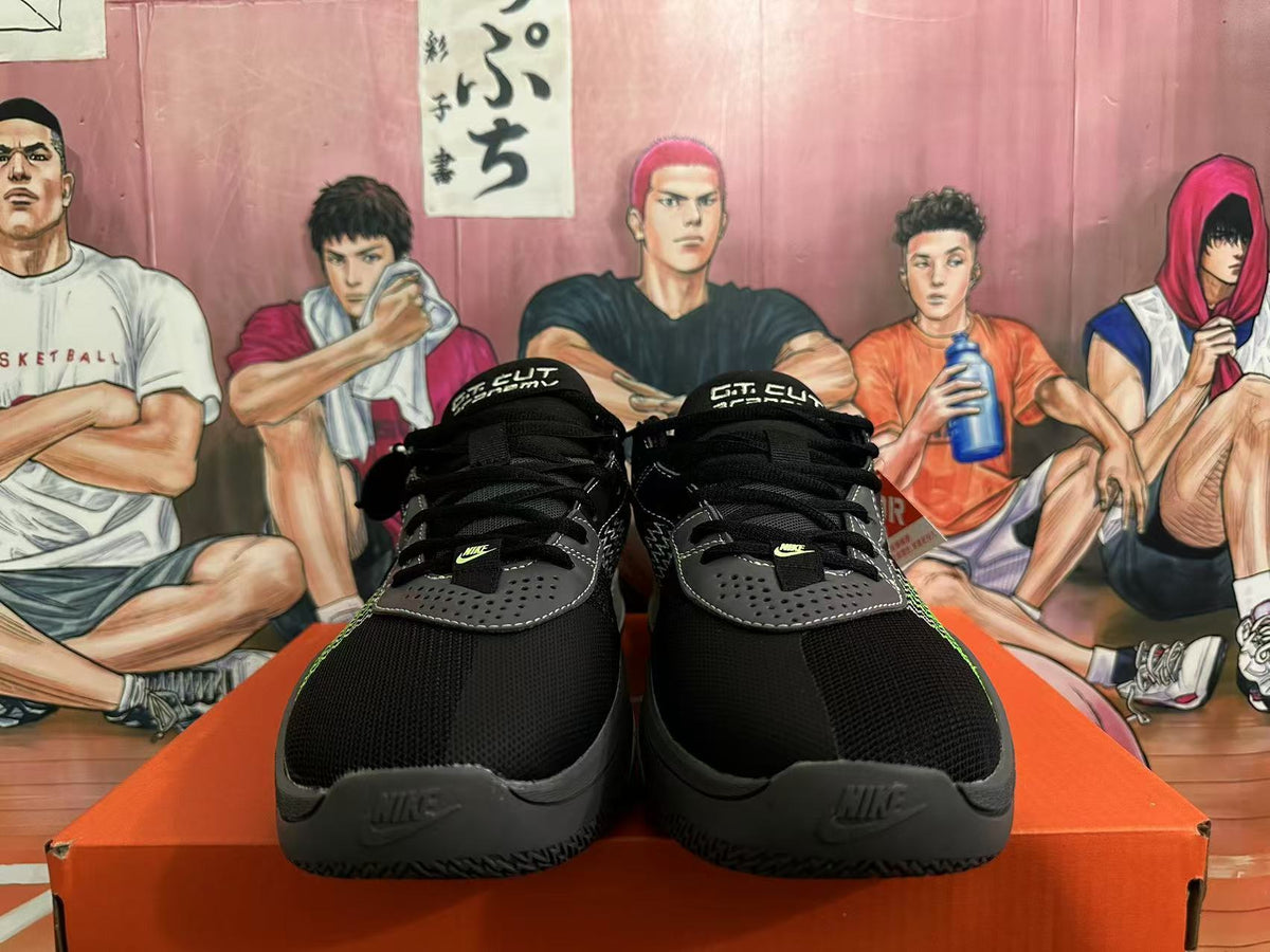 Nike GT Cut 3 Basketball Shoes in Black White Green - product image from the listing.