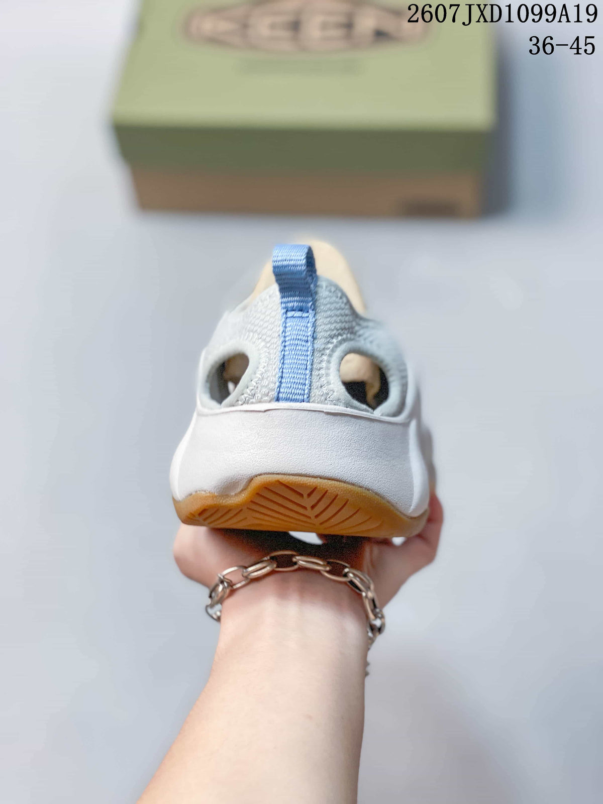 KEEN Astoria West Closed-Toe Sandals in White Gray 2607JXD1099A19 - product image from the listing.