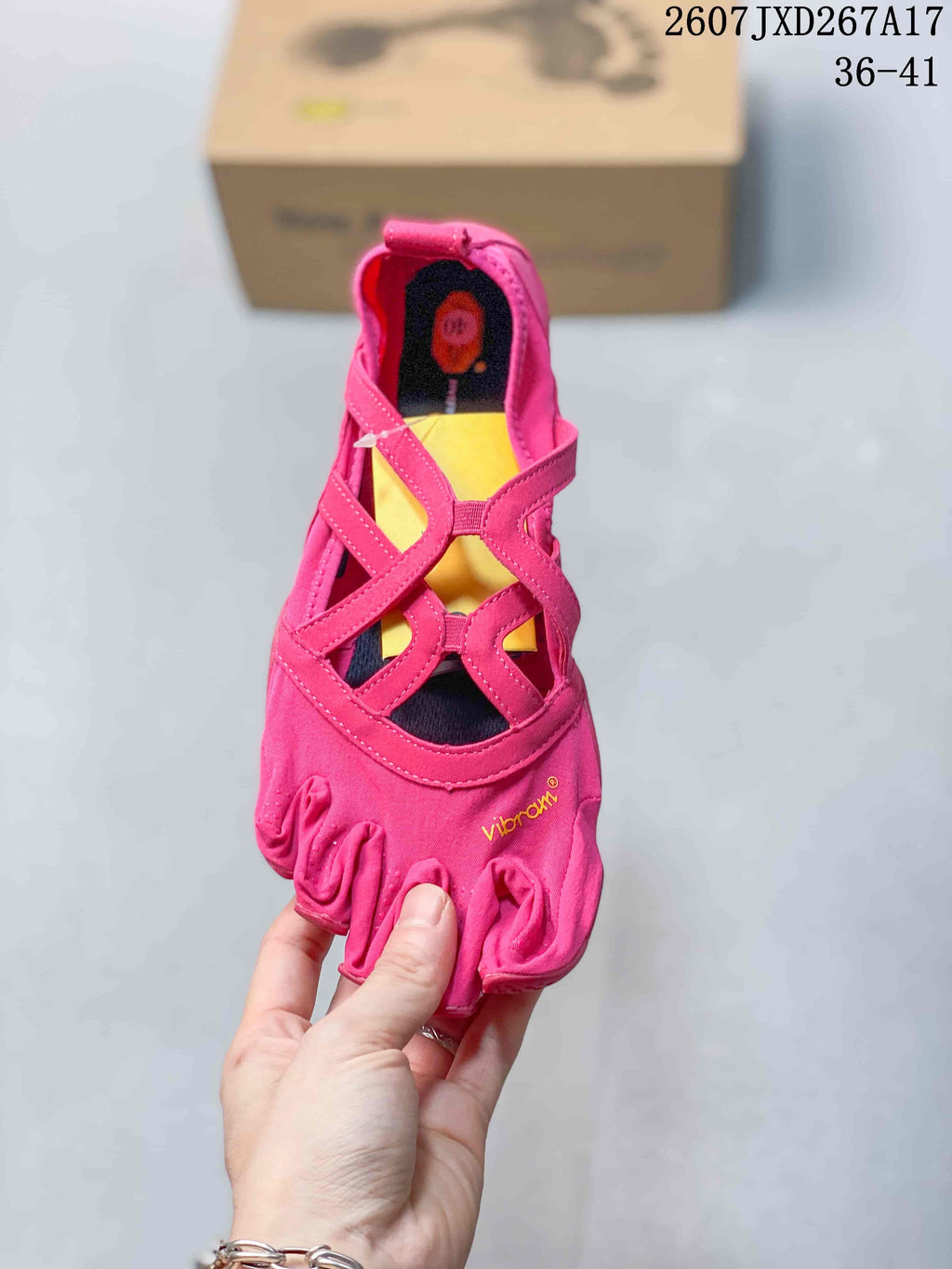 Women's Vibram Five-Finger Training Shoes Pink 2607JXD267A17 - product image from the listing.