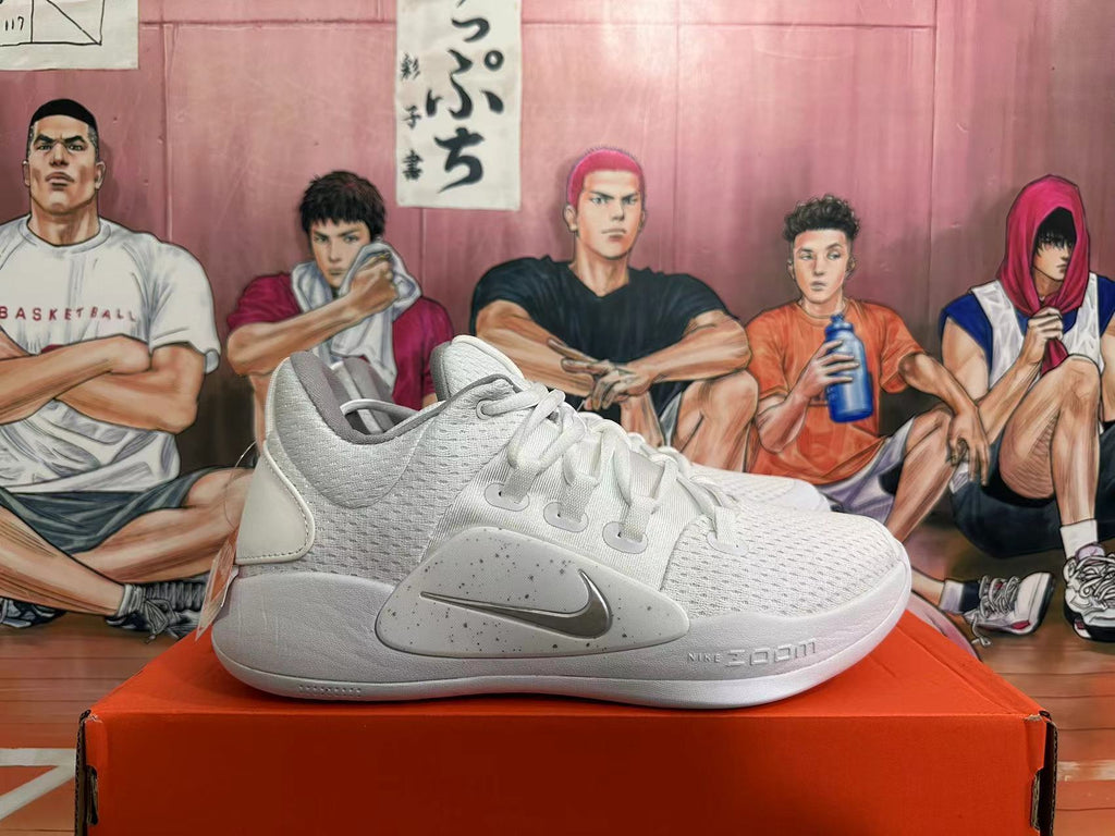 Nike Zoom Basketball Shoes in White - product image from the listing.