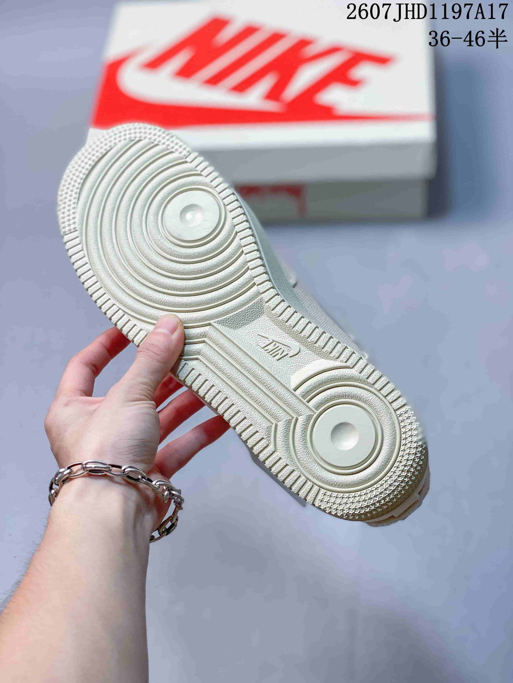 Stussy x Nike Air Force 1 '07 Cream Woven Trainers - product image from the listing.