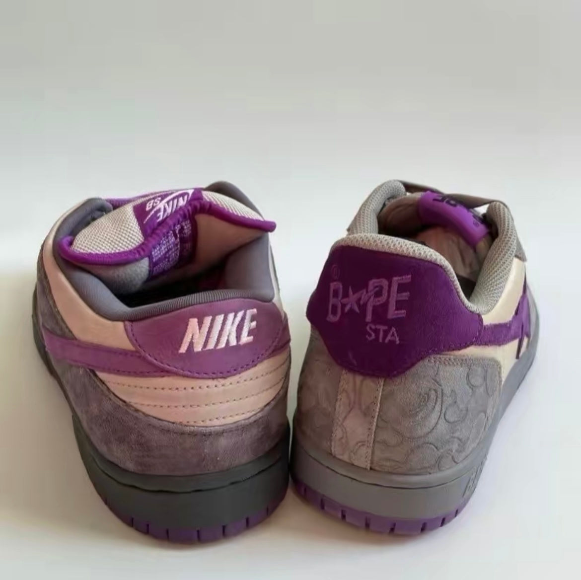 BAPE SK8 Sta Sneakers in White Purple - product image from the listing.