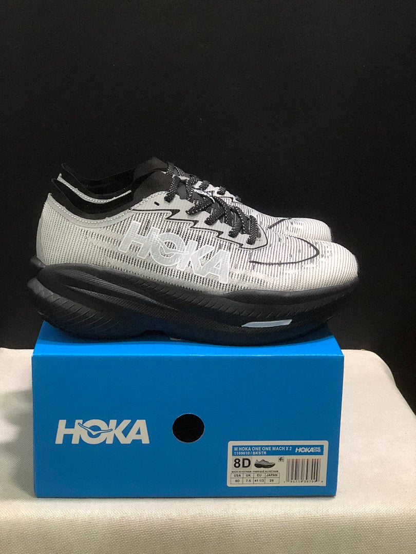 White and Black HOKA Mach X 2 Running Shoes - product image from the listing.