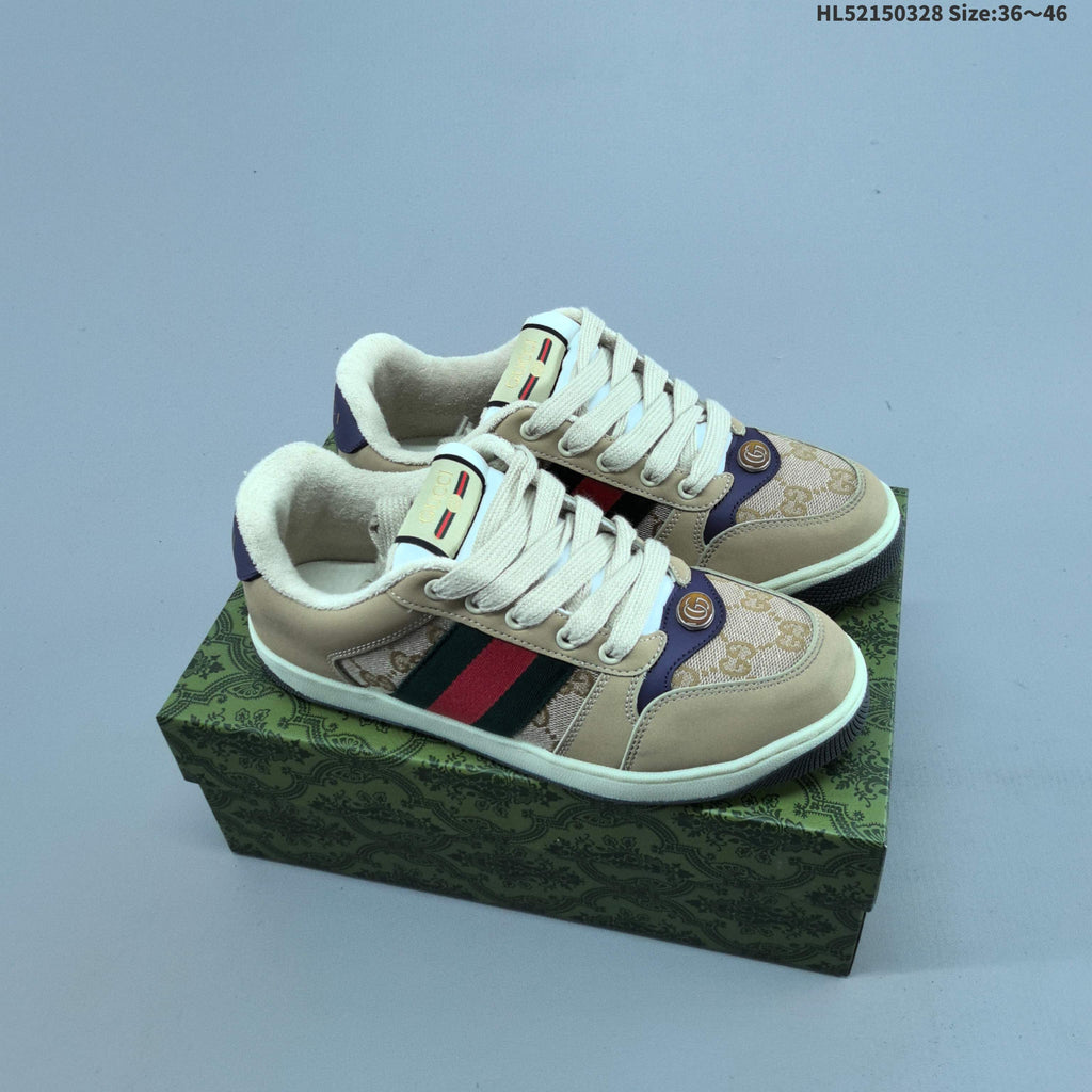 Gucci Screener Distressed Low-Cut Sneakers - product image from the listing.