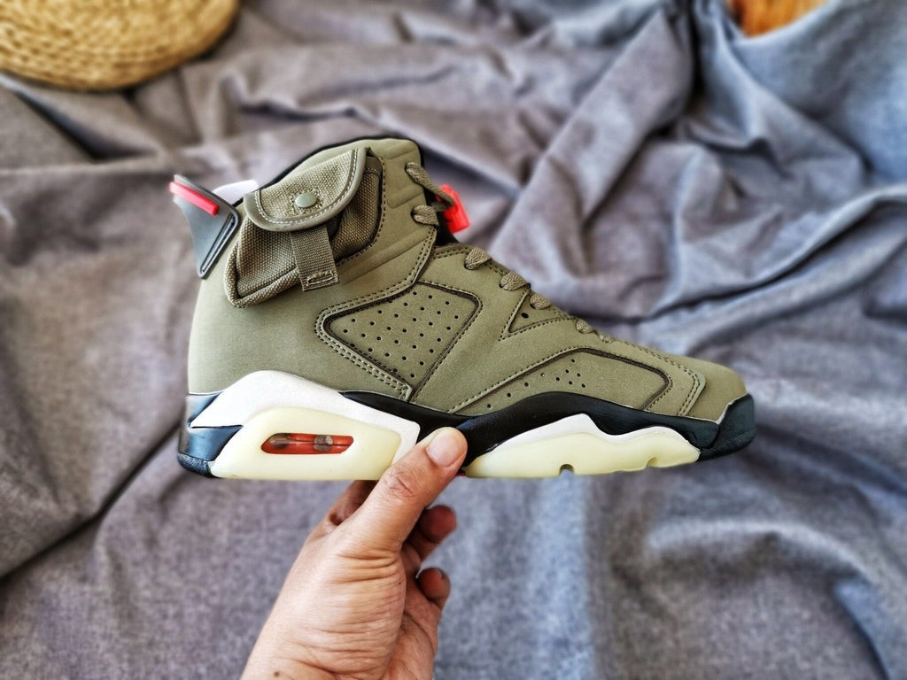 Jordan 6 TS 3M High-Top Sneakers in Olive - product image from the listing.