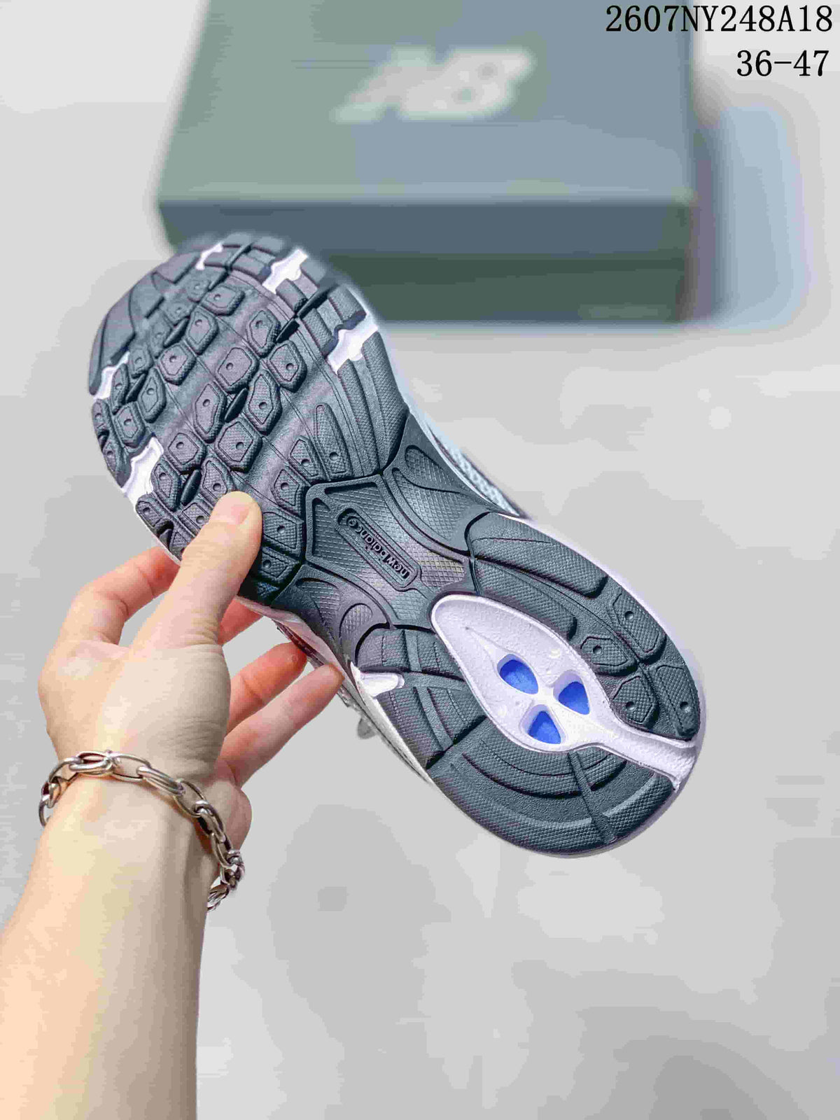 New Balance 740 Sneakers in White and Purple - product image from the listing.