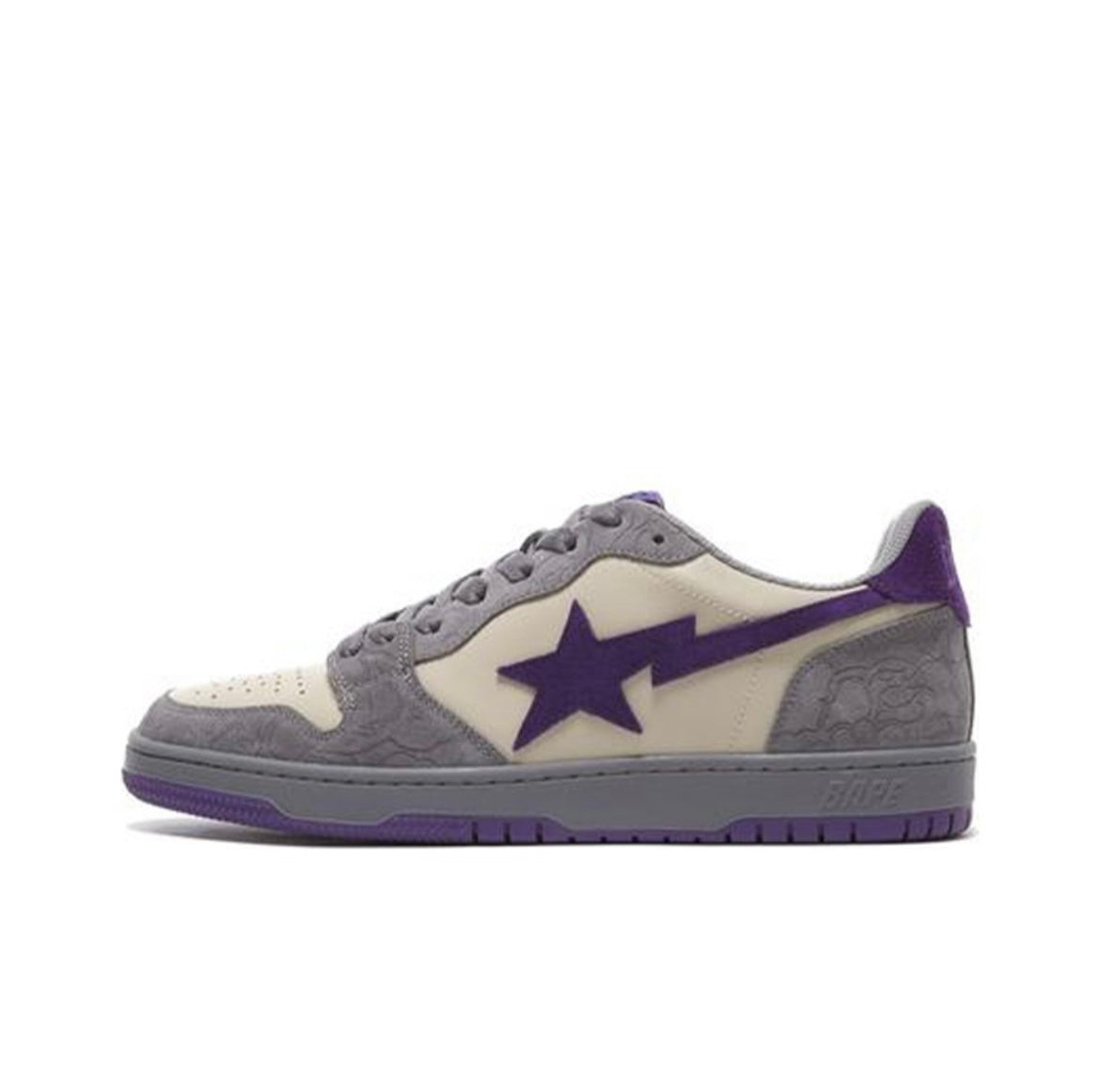 BAPE SK8 Sta Sneakers in White Purple - product image from the listing.
