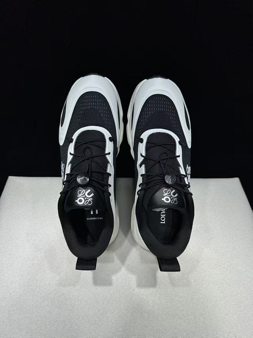 On x LOEWE Cloudventure 3.0 Sneakers in Black and White - product image from the listing.