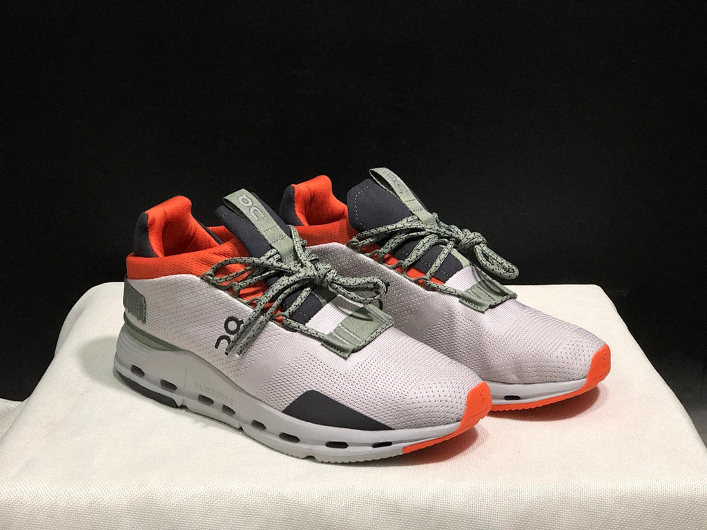 On Cloudnova 1 Sneakers, in Silver and Orange - product image from the listing.