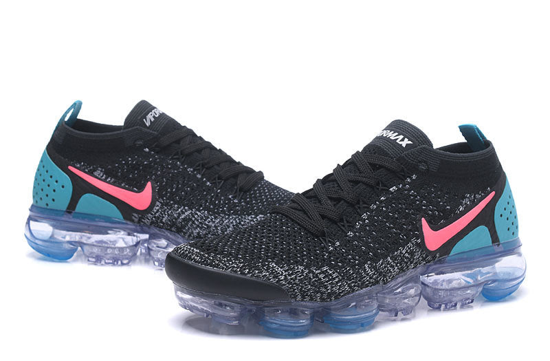 Nike Air VaporMax Flyknit 2 Sneakers in Black Turquoise - product image from the listing.
