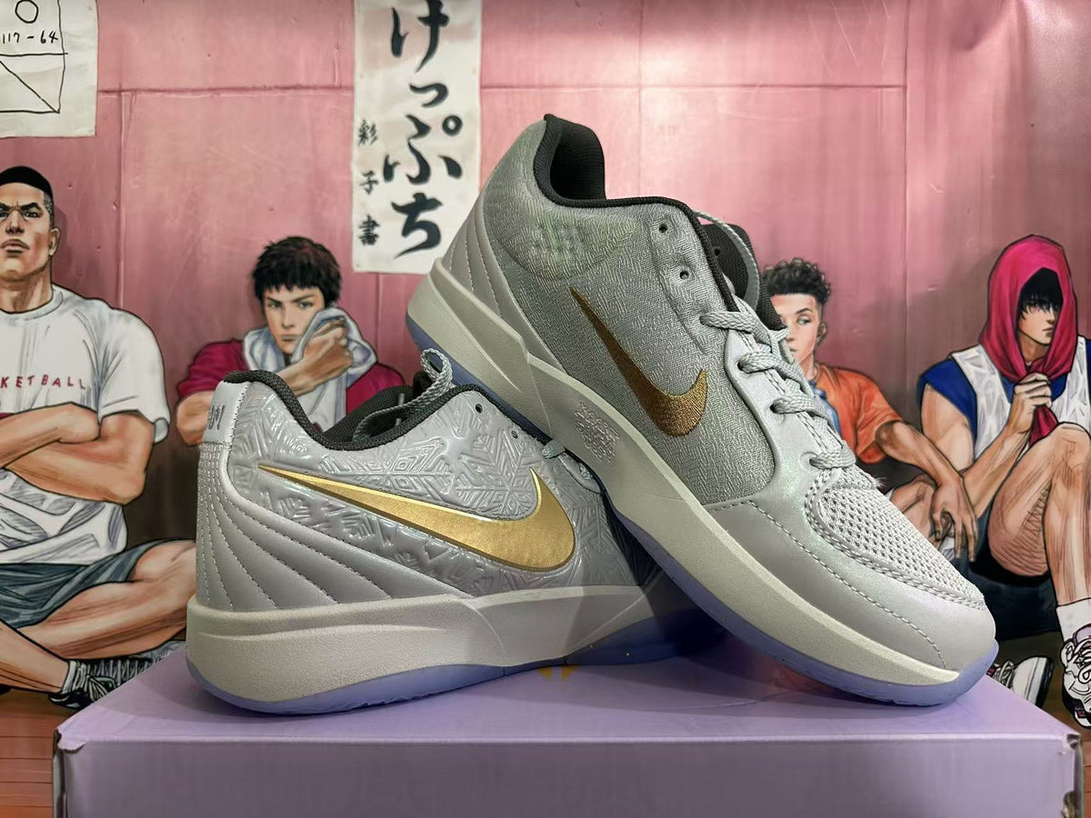 Nike Kobe 5 Basketball Shoes in Grey Gold - product image from the listing.