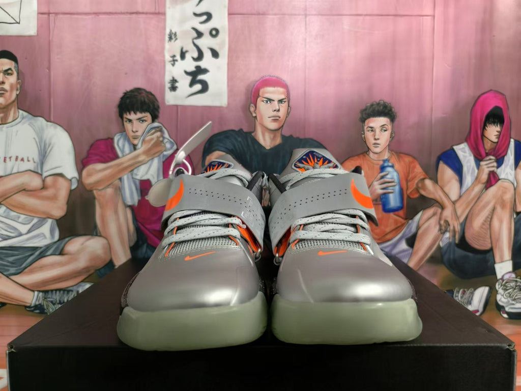 Silver and Orange Nike KD All-Star Basketball Shoes - product image from the listing.