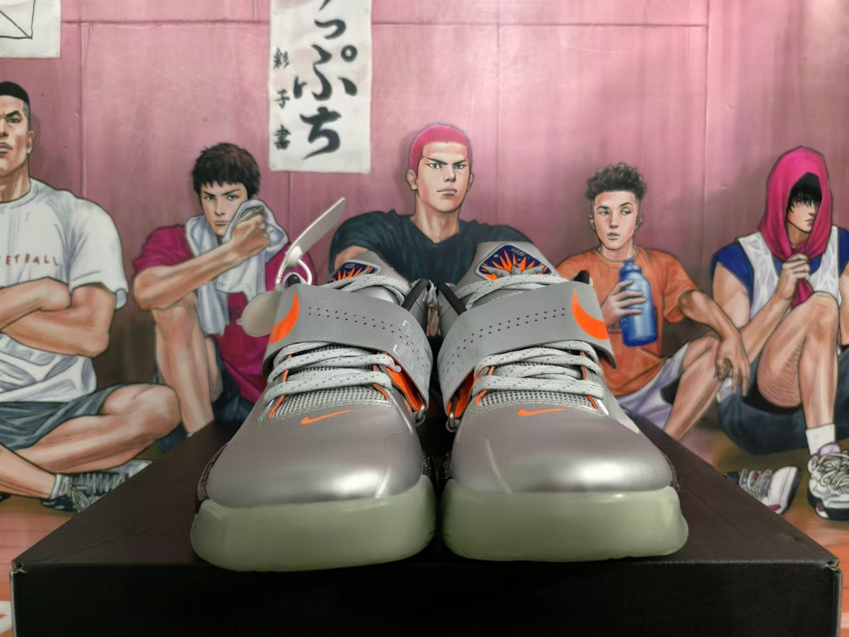 Silver and Orange Nike KD All-Star Basketball Shoes - product image from the listing.